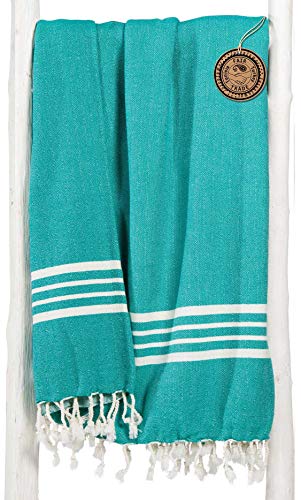 ZusenZomer Toalla Hammam Fouta XXL Storm 160x220 - Toalla Turca Playa Gigante - 100% Algodón - Foutas Playa Comercio Justo (Verde Mar) ZusenZomer Toalla Hammam Fouta XXL Storm 160x220 - Toalla Turca Playa Gigante - 100% Algodón - Foutas Playa Comercio Justo (Verde Mar)