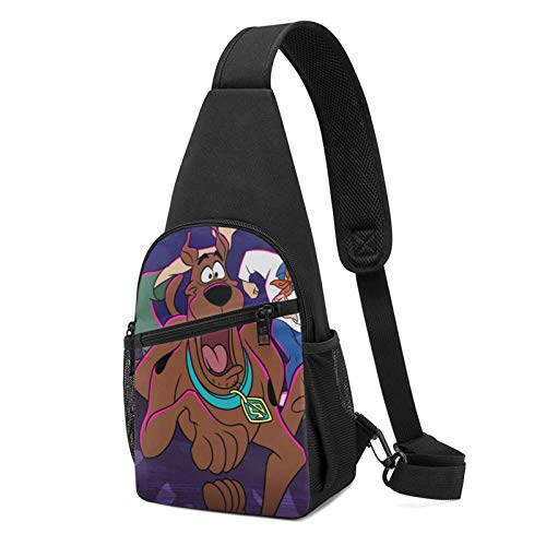 ZVEZVI Mochilas de hombro con eslinga de bicicleta, mochila de pecho de Scooby Doo, mochila de una sola correa antirrobo para hombre y mujer