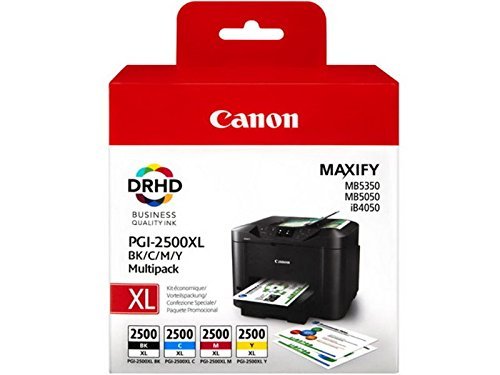 1 juego de cartuchos de tinta originales Canon PGI-2500 para Canon Maxify MB 5050 – BK, Cy, Ma, Ye –