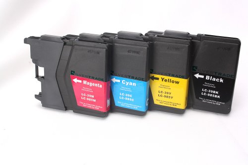 1 Set - 4x compatible Ink Cartridges to Brother LC985 & LC39 - 1x Black + 1x Cyan + 1x Magenta + 1x Yellow for Brother DCP-J125 DCP-J315W DCP-J415W DCP-J515W MFC-J220 MFC-J265W MFC-J410, High Quality Ink ! INSERT AND PRINT! SilverTrade (Â©)