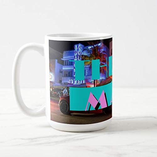 15oz Coffee Mug, The Rad Mall MIAMI: Nights 15oz Mug, Classic Mug for Mom Dad Christmas Funny Cup for Daughter Son and Parents