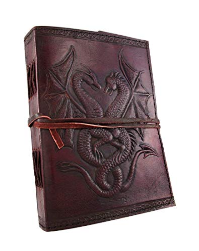 18 Cm Libreta Notas Cuaderno Hojas Diario Album Hecho a Mano Con Cubierta De Cuero Libro en Blanco Grimoire Dibujo Regalo Para Artistas Dragón leather journal notebook diary grimoire Dragon relieve