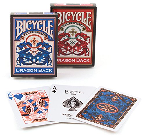 2 Pack Bicycle Dragon Back Decks Red & Blue Standard Poker Playing Cards