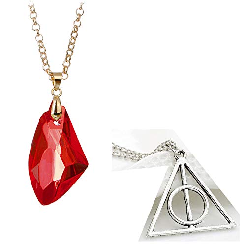 2 x Collar Harry Potter Triángulo I Doni de la Muerte Deathly Hallows – Piedra filosofal Philosopher's Stone