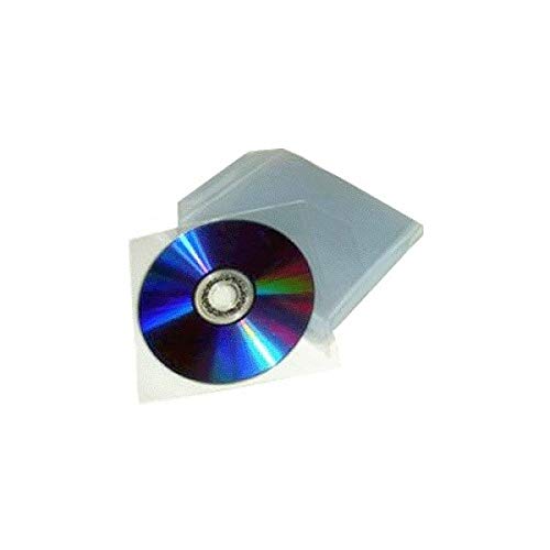 200 fundas de plástico transparente para CD/DVD con solapa de cierre 200 fundas de plástico transparente para CD/DVD con solapa de cierre