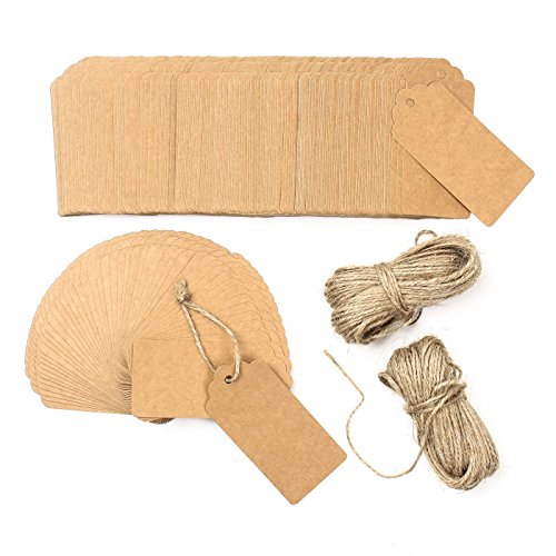 200 piezas Etiquetas de papel Kraft con 50 metros Cordón de yute, 4.5cm × 9.5cm Etiquetas de regalo 200 piezas Etiquetas de papel Kraft con 50 metros Cordón de yute, 4.5cm × 9.5cm Etiquetas de regalo