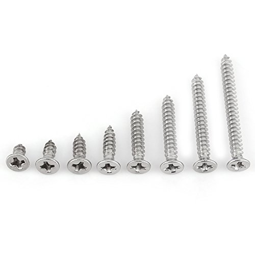 200pcs M3 Tornillos Autorroscante de 304 Acero Inoxidable Tornillos de Pan/Flat/Truss Cabeza Kit de Tornillos de Surtido(Cabeza plana) 200pcs M3 Tornillos Autorroscante de 304 Acero Inoxidable Tornillos de Pan/Flat/Truss Cabeza Kit de Tornillos de Surtido(Cabeza plana)