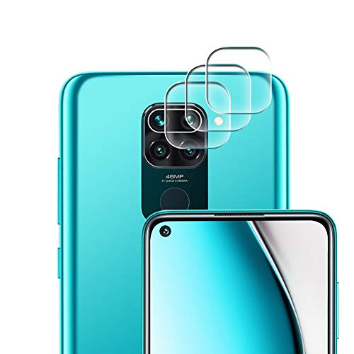 [3 Pack] Cristal Templado para Lente Cámara de Xiaomi Redmi Note 9, Ultra Fino Protector 2.5D 9H de Dureza Cámara Trasera Lente Película de Pantalla