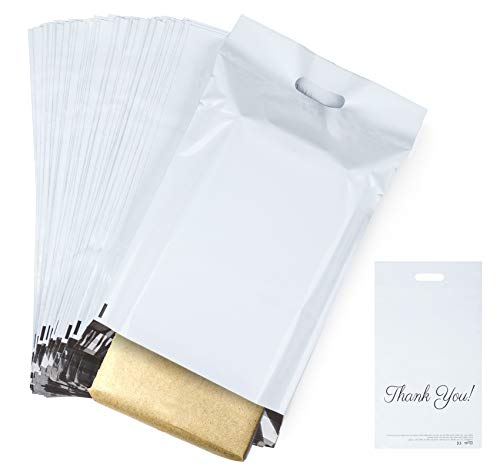 30 sobres de plástico para envíos postales, 350 x 450 mm, con "Thank You", opacos y resistentes, portátiles, con tira autoadhesiva, color blanco 30 sobres de plástico para envíos postales, 350 x 450 mm, con "Thank You", opacos y resistentes, portátiles, con tira autoadhesiva, color blanco