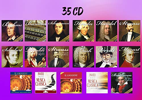 35 CD Colección de Música Clásica - Vivaldi, Strauss, Bach, Verdi, Beethoven, Mozart, Brahms, Handel, Schumann, Schubert, Haydn, Barocco, Opera