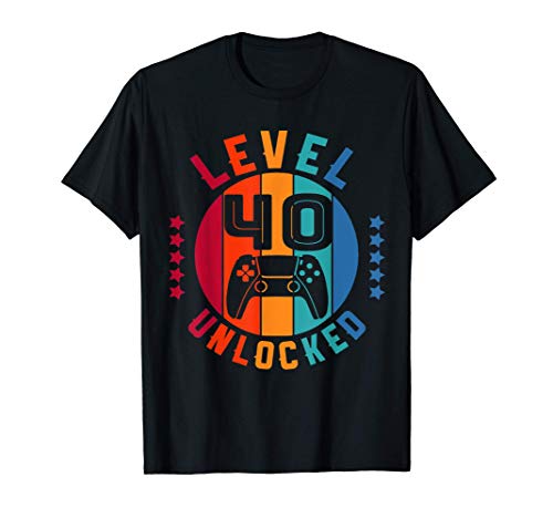 40 Años Cumpleaños gamer Regalo shirt level 40 unlocked Camiseta