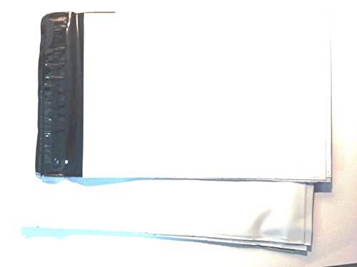 50 de plástico la cubierta del envío 230 x 320 + 45 mm solapa opaco ripstop sobre blanco