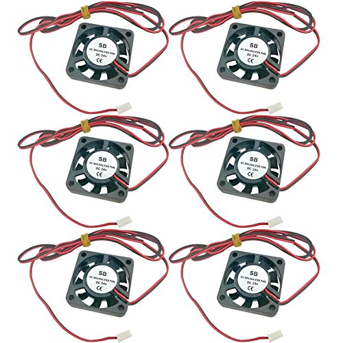 6pcs 4010 ventilador de enfriamiento sin cepillo de la DC 24V ventilador 2 alambre para la impresora de RepRap Prusa i3 DIY 3D