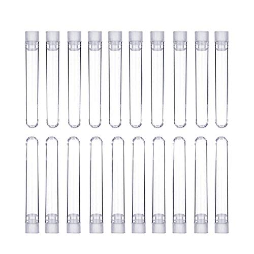 ABD 50 Piezas de Tubos de Prueba de Plástico Transparente 12 por 75 mm con Tapas de Empuje, 5 ml ABD 50 Piezas de Tubos de Prueba de Plástico Transparente 12 por 75 mm con Tapas de Empuje, 5 ml