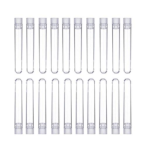 ABD 50 Piezas de Tubos de Prueba de Plástico Transparente 12 por 75 mm con Tapas de Empuje, 5 ml