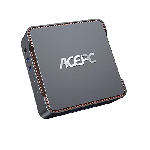 ACEPC Mini PC,6GB RAM+128GB ROM,Intel Celeron J4125,Windows 10 Pro(64-bit),Dual WiFi 2.4/5G, Bluetooth 4.2,4K HD,2 HDMI+1 VGA/USB3.0 Port,GK3V Mini Ordenador de sobremesa