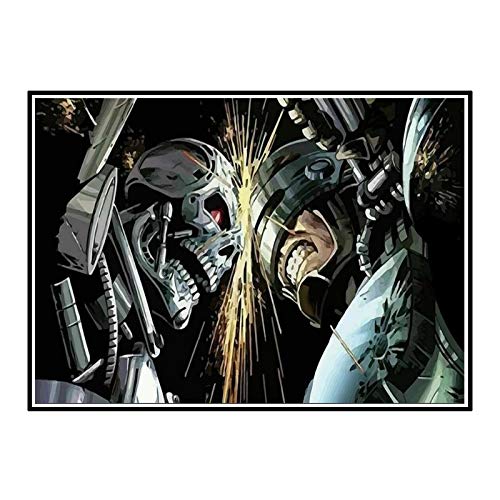 ADNHWAN Robocop Vs Terminator Juego Pared Arte Carteles Lienzo Pintura impresión Sala de Estar decoración del hogar regalo-50X80 cm sin Marco 1 Uds