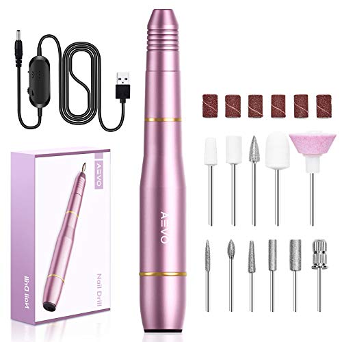 AEVO Torno Eléctrico para Uñas, Lima de Uñas Profesionales, 20,000 RPM Velocidad Ajustable, Pulidora y Lijadora para Manicura Pedicura, con 1 Cepillo Limpieza, 11 Cabezales y 36 bucles de Lija AEVO Torno Eléctrico para Uñas, Lima de Uñas Profesionales, 20,000 RPM Velocidad Ajustable, Pulidora y Lijadora para Manicura Pedicura, con 1 Cepillo Limpieza, 11 Cabezales y 36 bucles de Lija