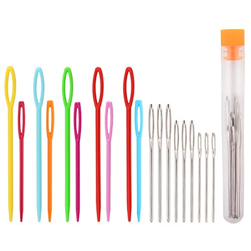 AIEX 30 Piezas Agujas de Coser de Plástico y 9 Piezas de Agujas Romas de Ojo Grande, Coloridas Agujas de Coser para tejer Hilos de Seguridad para Proyectos de Agujas Artesanales para Niños AIEX 30 Piezas Agujas de Coser de Plástico y 9 Piezas de Agujas Romas de Ojo Grande, Coloridas Agujas de Coser para tejer Hilos de Seguridad para Proyectos de Agujas Artesanales para Niños