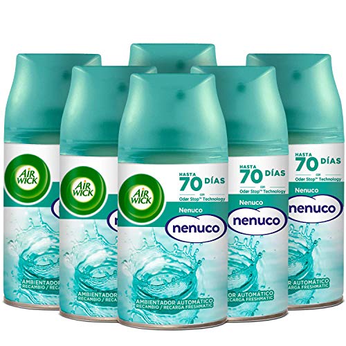 Air Wick Freshmatic - Recambios de ambientador spray automático, esencia para casa con aroma a nenuco - pack de 6 Air Wick Freshmatic - Recambios de ambientador spray automático, esencia para casa con aroma a nenuco - pack de 6