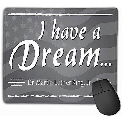 Alfombrilla de ratón Que he soñado Martin Luther King jr Día Media página Pizarra Bandera Americana Geométrica Rectángulo Goma Mousepad 30X25CM