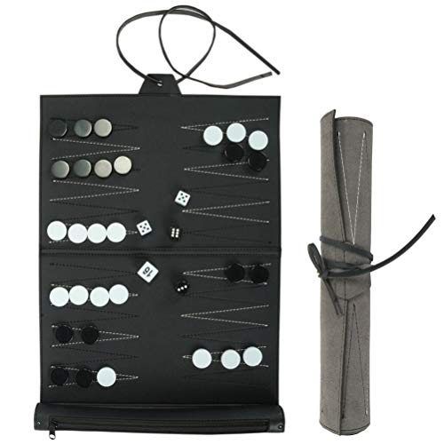 Allsmart Juego de mesa de backgammon – Ajedrez portátil de Backgammon – Tablero plegable de piel sintética – Juego de ajedrez de viaje para adultos Allsmart Juego de mesa de backgammon – Ajedrez portátil de Backgammon – Tablero plegable de piel sintética – Juego de ajedrez de viaje para adultos