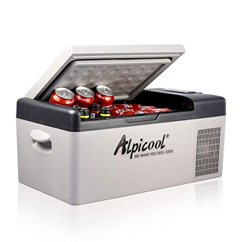 Alpicool C15 15 litros Mini Nevera de Coche portátil Eléctrica 12/24V CC Refrigerador de Coche para Hogar Aire Libre Camping, Viajes, Automóvil Enfriamiento de -20ºC a 20ºC