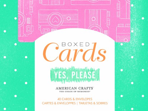 American Crafts en Caja Tarjeta Juegos para álbumes de Recortes, Tarjetas de 40/40 Sobres Blancos, Amy Tangerine sí por Favor