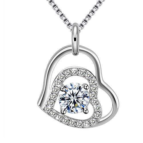 Amilril Collar, Amor Corazon Colgantes Mujer, Plata de Ley 925 Moda Joyería, Regalos Navidad Originales Amilril Collar, Amor Corazon Colgantes Mujer, Plata de Ley 925 Moda Joyería, Regalos Navidad Originales