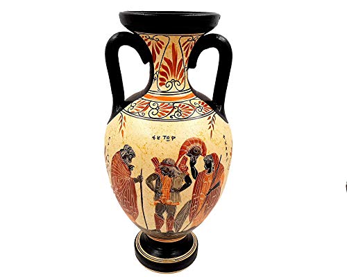 Amphora griego 31cm, el arte griego antiguo, espectáculos de Héctor, Aquiles, Briseida