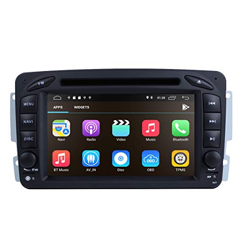 Android 10 Reproductor de DVD estéreo para automóvil DSP Incorporado Sistema Multimedia del vehículo Se Adapta a Benz A-W168 C-W203 Viano G-W463 Vito Vaneo CLK-C209 y W209 Control del Volante