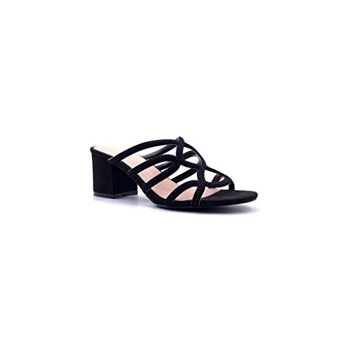 Angkorly - Zapatillas Moda Sandalias Mula Abierto comode Matrimonio Ceremonia Mujer Multi-Correa Tacón Ancho Alto 6 CM - Negro 88-282 T 36 Angkorly - Zapatillas Moda Sandalias Mula Abierto comode Matrimonio Ceremonia Mujer Multi-Correa Tacón Ancho Alto 6 CM - Negro 88-282 T 36