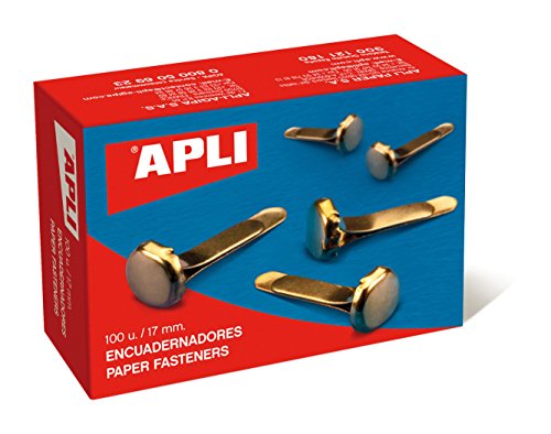 APLI 12284 - Encuadernadores metálicos sin arandela 17 mm 100 u.
