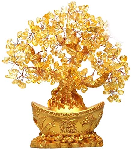 Árbol del dinero bonsai feng shui Bonsai árbol del dinero de Feng Shui Natural Gema citrina cristal amarillo del árbol del dinero Clasificaciones Local for la riqueza suerte mejor regalo Decoración de