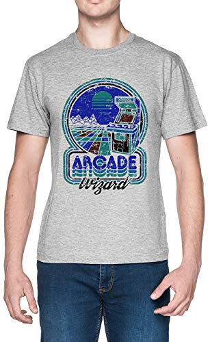 Arcade Wizard Gris Hombre Camiseta Tamaño XXL Grey Men's tee Size XXL