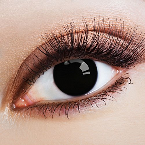 aricona Kontaktlinsen - Lentes de contacto de color con efecto especial- Lentes de color negro sin dioptrías - lentes de contacto para Halloween, 2 piezas, Big Round Eyes