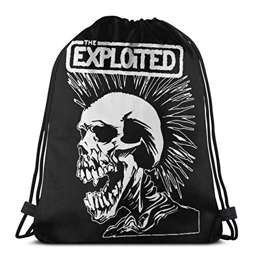 asdew987 The Exploited - Mochila unisex con cordón, bolsa de deporte, bolsa de cuerda, bolsa grande con cordón, mochila de gimnasio a granel