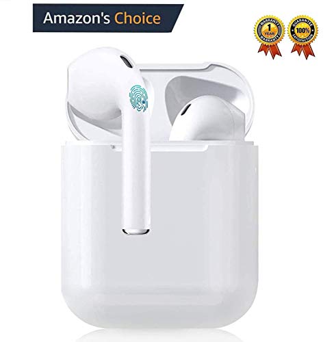 Auriculares Bluetooth 5.0 Auricular Inalámbrico Control Táctil con Graves Profundos In-Ear Auriculares Bluetooth con Caja de Carga Rápida IPX7 Impermeables,para Android/iPhone/Airpods2/Samsung