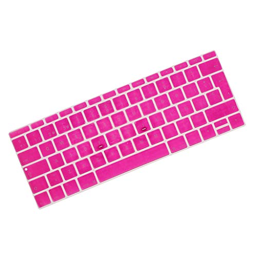 B Baosity Skin de Teclado para MacBook de 12 Pulgadas, con Fonética Española - Rosa roja