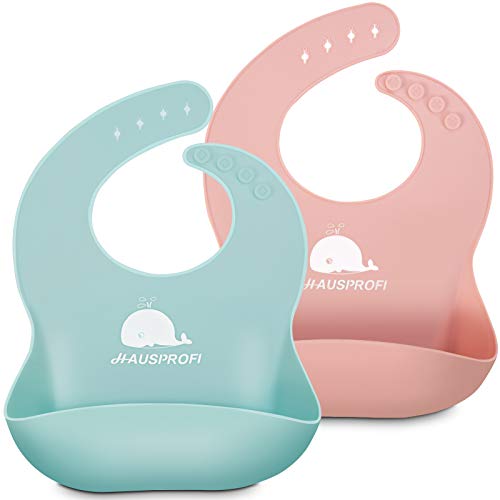 Baberos para Bebés, 2 Piezas Baberos de Alimentación de Silicona Impermeables para Niñas y Niños, Baberos Bebe Silicona con un Amplio Bolsillo para Recolector Migas de Alimentos (Verde Claro & Rosa) Baberos para Bebés, 2 Piezas Baberos de Alimentación de Silicona Impermeables para Niñas y Niños, Baberos Bebe Silicona con un Amplio Bolsillo para Recolector Migas de Alimentos (Verde Claro & Rosa)