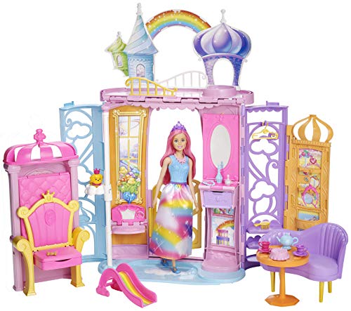 Barbie Dreamtopia, Castillo de arcoiris con muñeca (Mattel FRB15) , color/modelo surtido