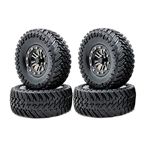 Basage 4 Piezas Juego de Llanta y NeumáTicos de Goma Beadlock de 1,9 Pulgadas 108MM para 1/10 RC Crawler Axial SCX10 90046 AXI03007 TRX4