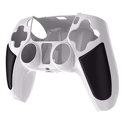 Basage para la Piel de la Cubierta del Controlador PS5, Cubierta Protectora de Silicona Antideslizante Cas Gamepad Controller, Negro-Blanco