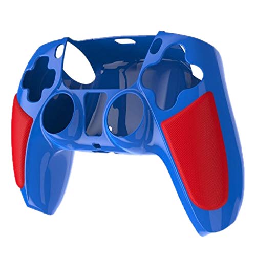 Basage para la Piel de la Cubierta del Controlador PS5, Funda Protectora de Silicona Antideslizante, Controlador de Gamepad, Azul-Rojo