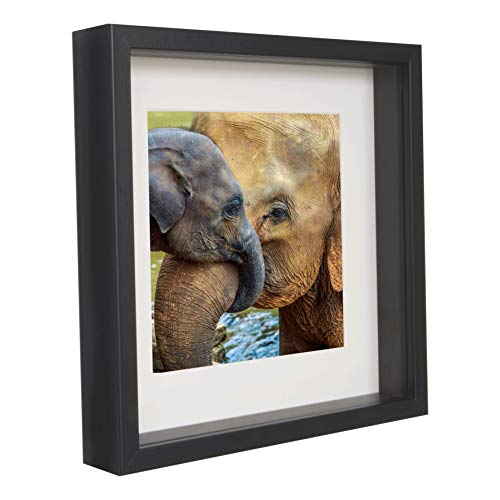 BD ART 28 x 28 cm Box 3D Marco de Fotos con Paspartu 20 x 20 cm, Negro BD ART 28 x 28 cm Box 3D Marco de Fotos con Paspartu 20 x 20 cm, Negro