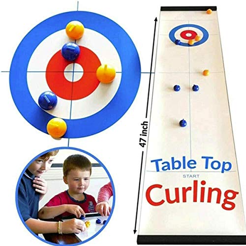 Begoodmind Tabletop Curling Game,Compact Curling Board Game,Kids and Adults Compact Curling Board Game,Table Top Compact Curling Board