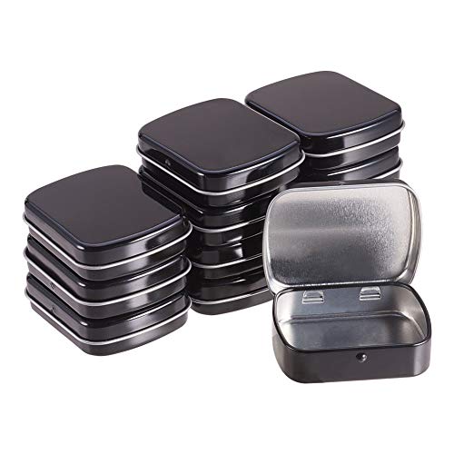 BENECREAT 12 Pack Caja Portátil de Metal Bote Negro con Tapa Conectada Rectángula Contenedor Pequeña de Hierro de Almacenamiento de Caramelos, Monedas, Agujas, Pastillas BENECREAT 12 Pack Caja Portátil de Metal Bote Negro con Tapa Conectada Rectángula Contenedor Pequeña de Hierro de Almacenamiento de Caramelos, Monedas, Agujas, Pastillas