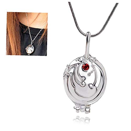 Berrywho 1pc el Vampire Diaries mercancía Colgante, Collar de Vervain de Elena Apertura Verbena Locket Collar clásico apoyos de la película del Vampiro Accesorios Cosplay (Plata)