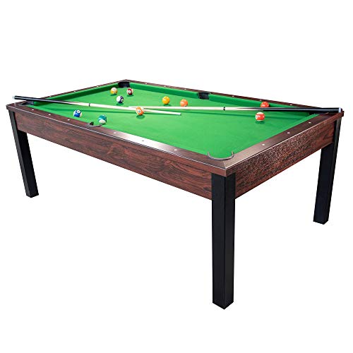 Billar Americano 217 x 125 x 80 cm Mesa de Billar con Accesorios: 2 Tacos de Billar 1 triángulo, 1 Juego de Bolas, 1 Cepillo, 2 tizas - Alfombra verde Billar Americano 217 x 125 x 80 cm Mesa de Billar con Accesorios: 2 Tacos de Billar 1 triángulo, 1 Juego de Bolas, 1 Cepillo, 2 tizas - Alfombra verde