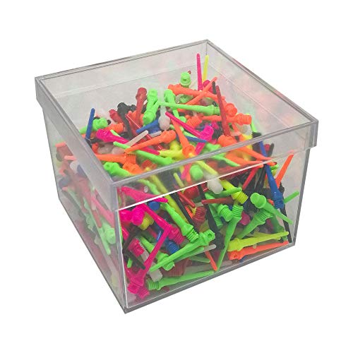 BILLARES Y DARDOS CAMARA Caja de 500 Puntas de Dardos de plástico Resistentes Colores para Diana electrónica, Rosca 2ba Apta para Dardos domésticos y Dardos Profesionales.